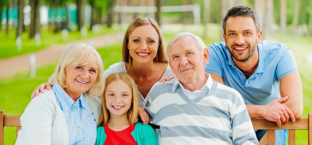 Intergenerational family with a child, parents, grandparents